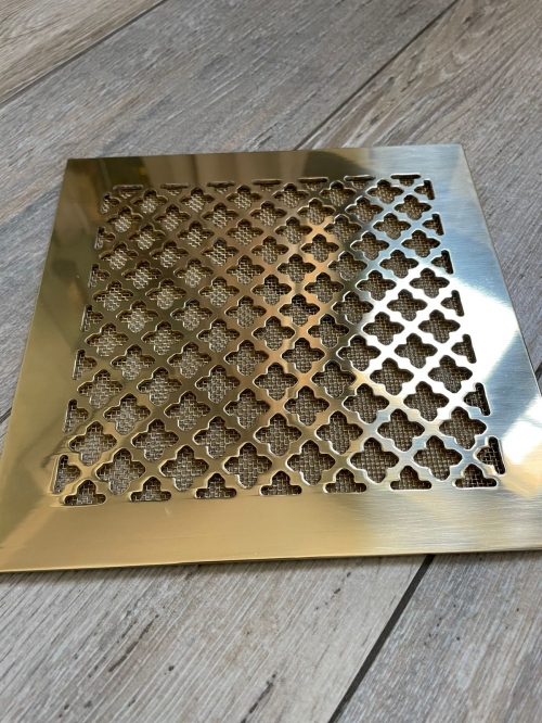 Латунная вентиляционная решётка полированная ЛР19 250х250